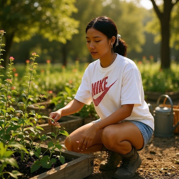 Nike Women’s Oversized T-Shirt White with Red Logo – Sizes L & XL - Picture 9 of 9